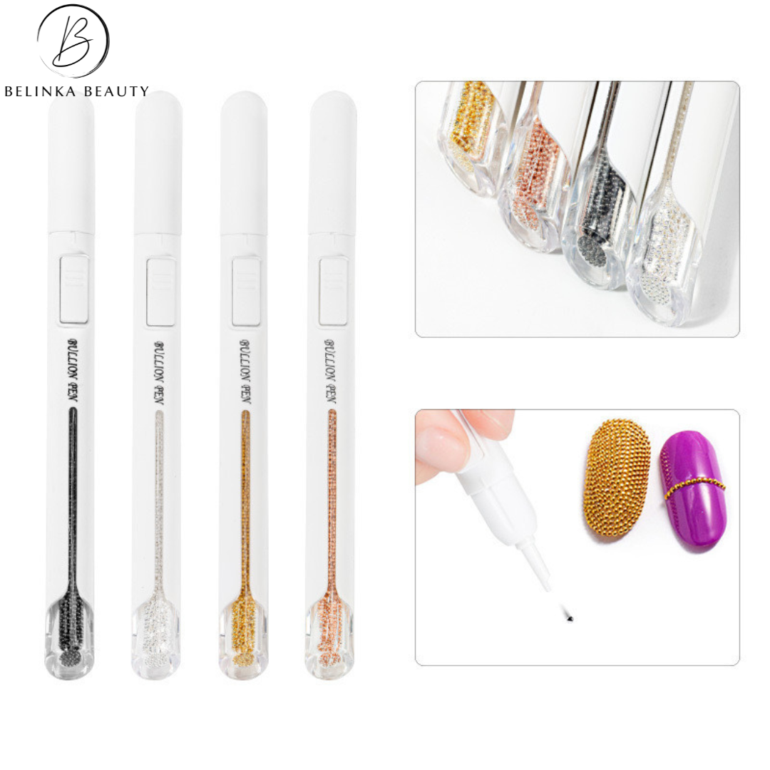 Kaviárové Pero na Nechty – Nail Art zlaté
